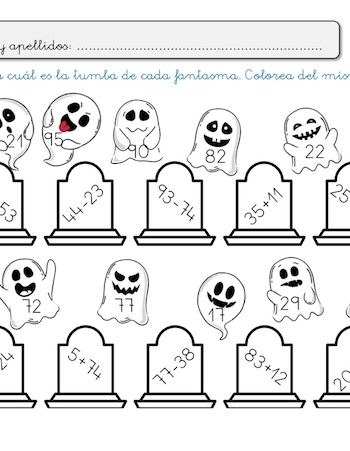 Fichas de matemáticas para Halloween 2