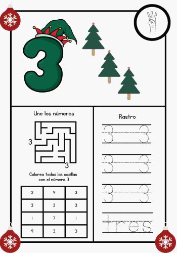 Fichas de navidad para matemáticas 3