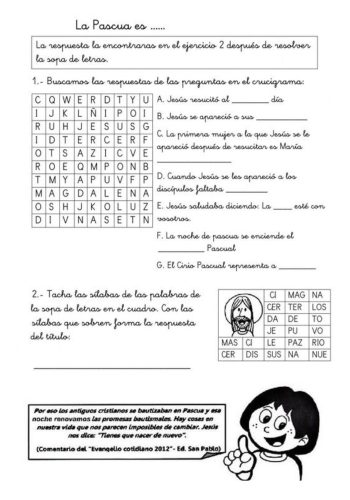 Ficha Pascua Aprendizaje 2