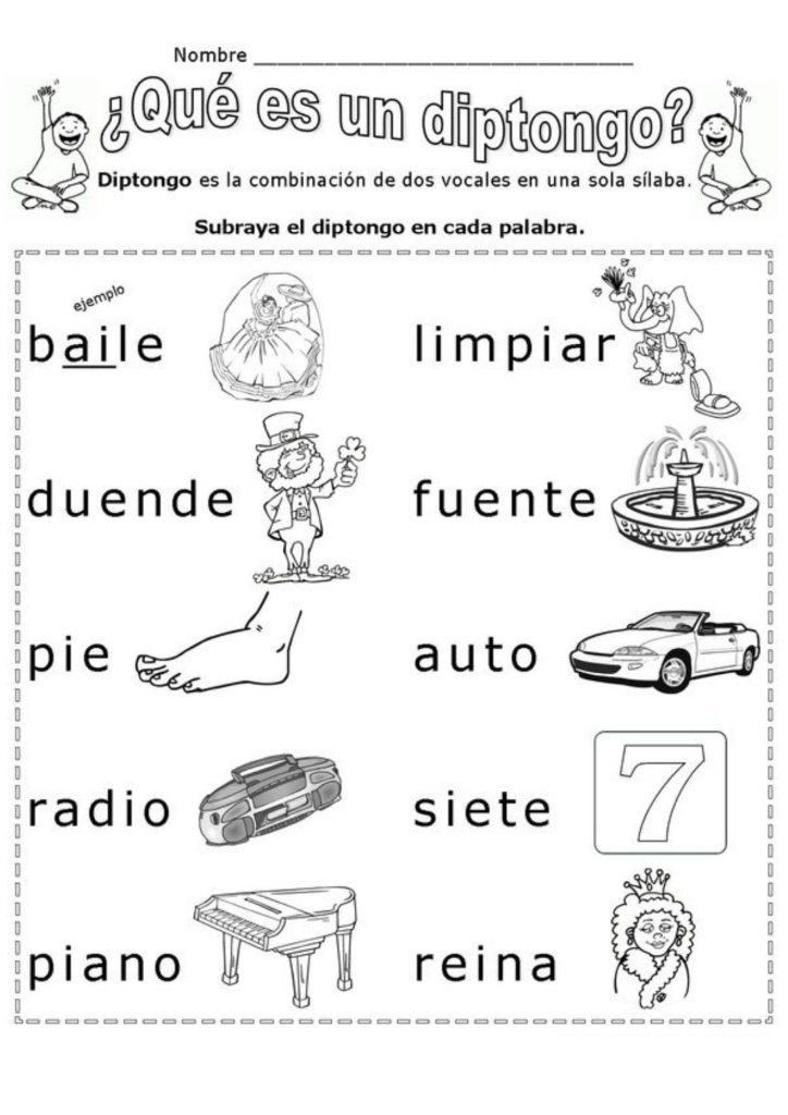 Fichas de diptongos e hiatos