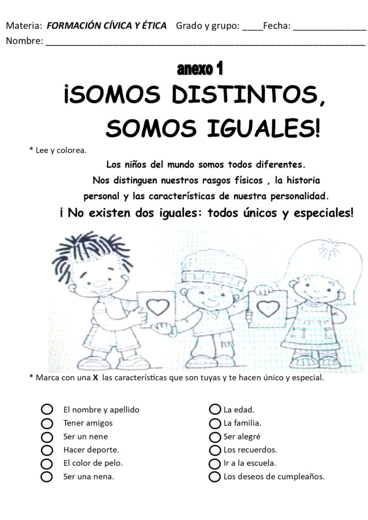 Fichas para educar en igualdad de género