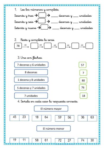Actividades de repaso en matemáticas 1