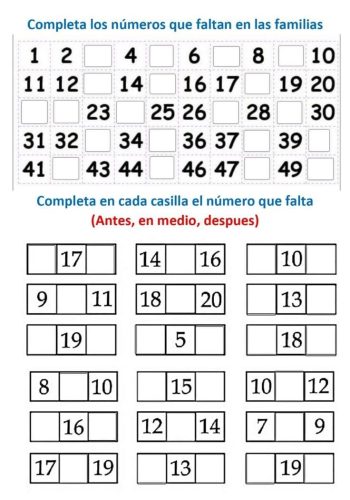 Aprendizaje de los números del 1 al 50 3