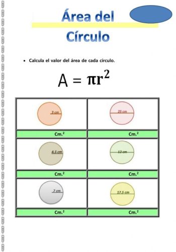 Área y perímetro de círculos 2