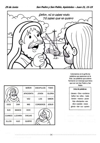 Fichas para catequesis de primera comunión