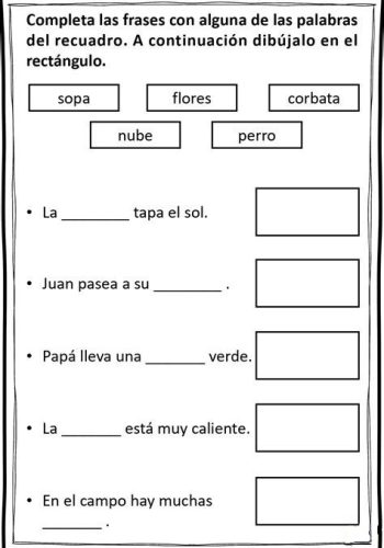 Oraciones para completar 1
