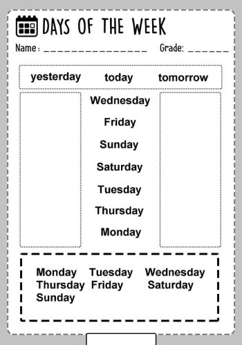 Creación de fichas dias de la semana en ingles interactivas en línea 3