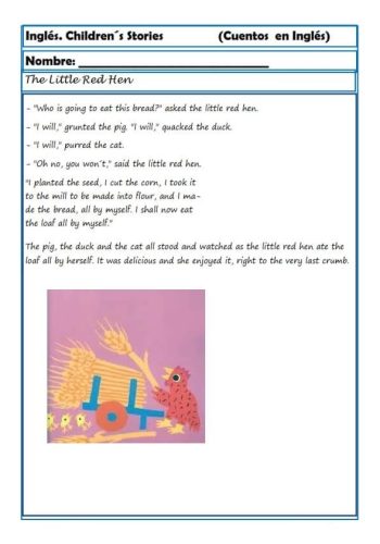 Cuentos y actividades de comprensión lectora en inglés 1