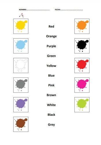 Descripción de los colores básicos en inglés 1