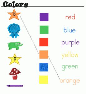 Fichas de colores en inglés