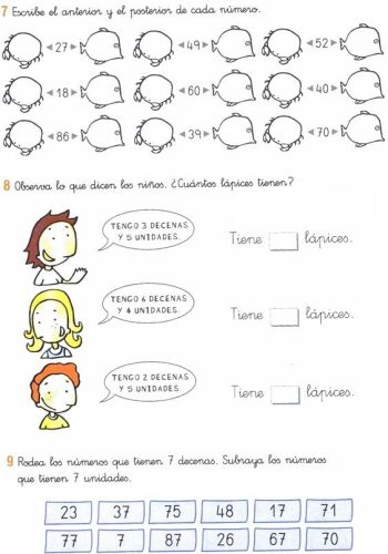 Ejemplos de ejercicios con unidades, decenas y centenas 2