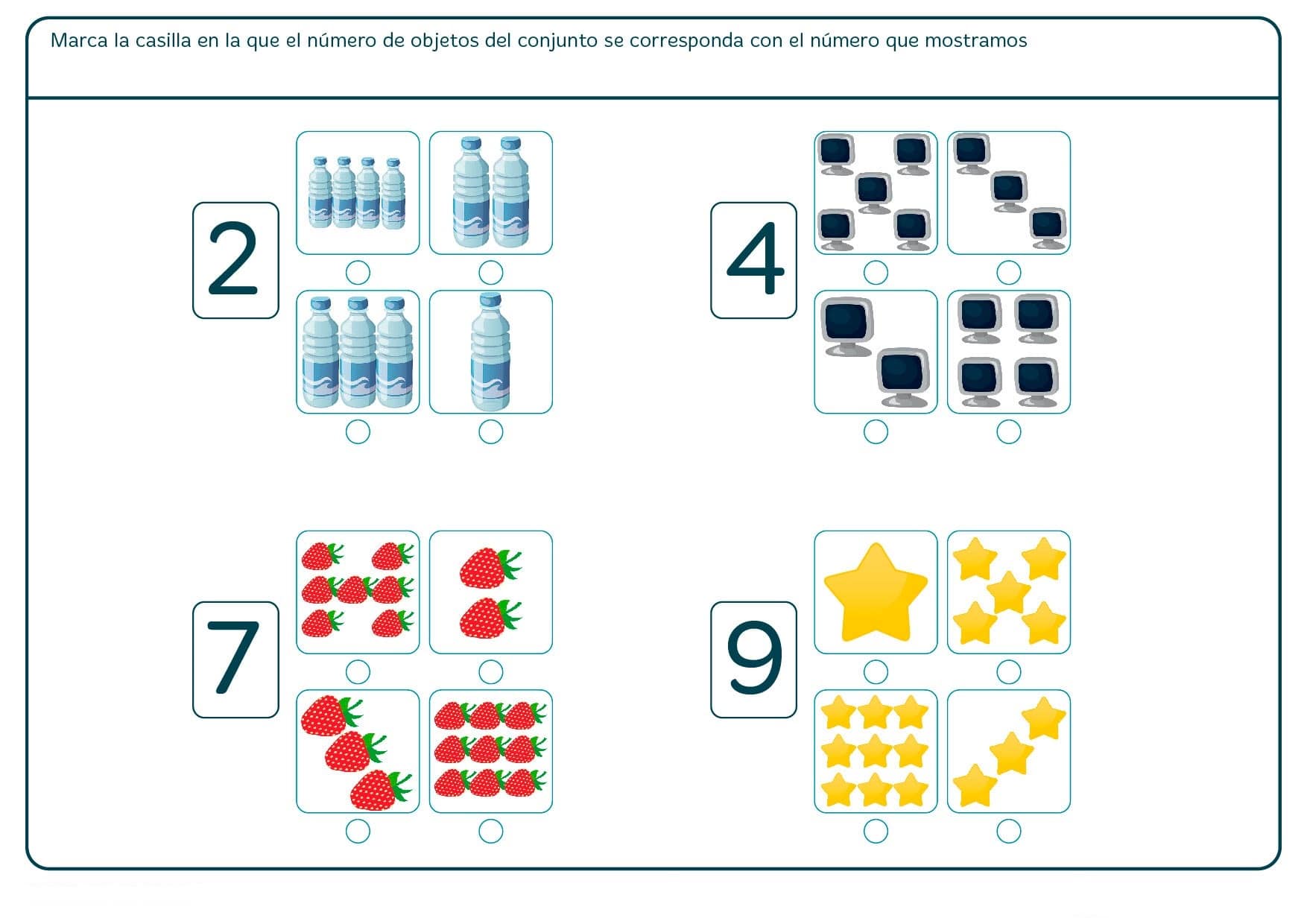 Ejemplos de fichas de matemáticas para imprimir 2