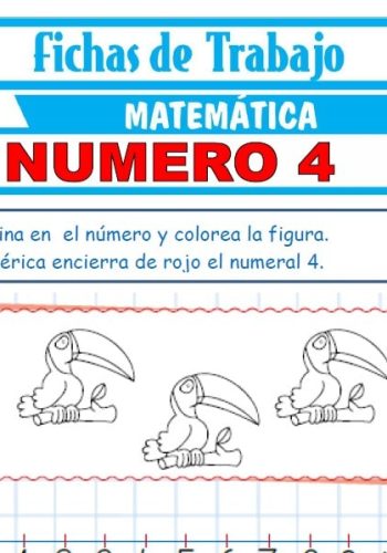 Ejercicios de contar y reconocer la cantidad del número 4 3