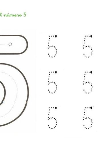 Ejercicios de escritura y reconocimiento del número 5 2