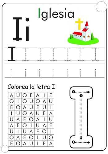 Ejercicios de trazado y escritura de vocales 3