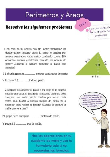 Ejercicios prácticos calcular áreas y perímetros en situaciones de la vida real 1