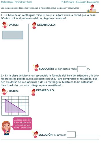 Ejercicios prácticos calcular áreas y perímetros en situaciones de la vida real 2