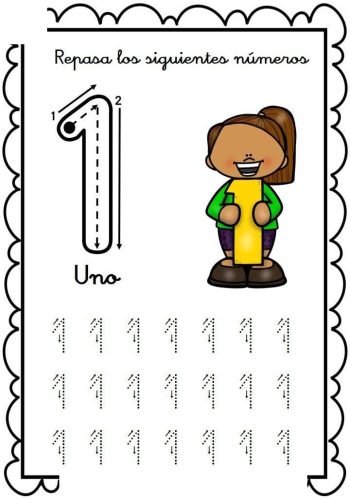 Ejercicios prácticos de escritura y reconocimiento del número 2