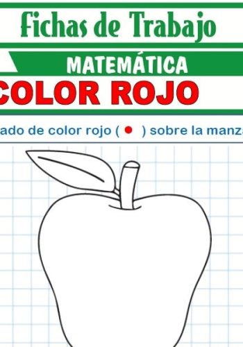 Ficha de color rojo para niños de tres años 1