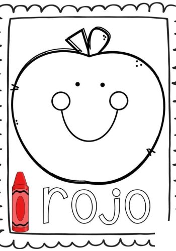 Ficha de color rojo para niños de tres años 3