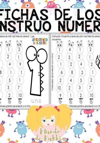 Fichas de colores para actividades de matemáticas y números 3