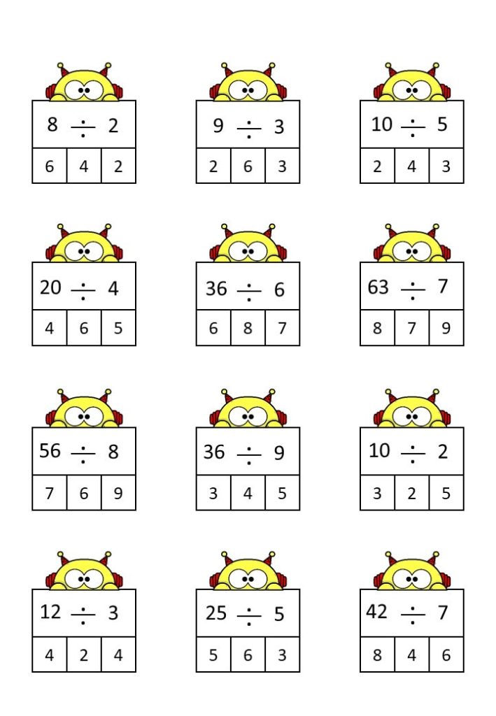 Fichas de divisiones