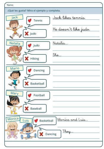 Fichas de gramática y vocabulario 1