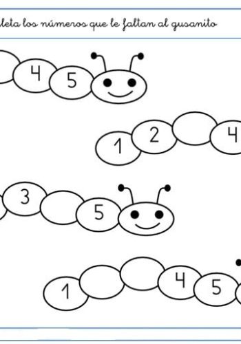 Fichas de los números del 1 al 5 para niños 2
