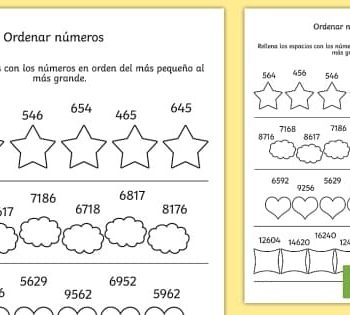 Fichas para contar, ordenar y sumar números 1
