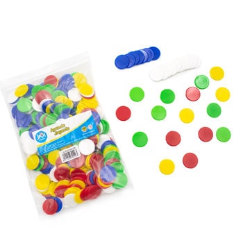 Fichas de plástico en diferentes tamaños y colores 3