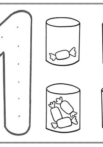 Juegos y actividades para colorear y contar el número 1 2