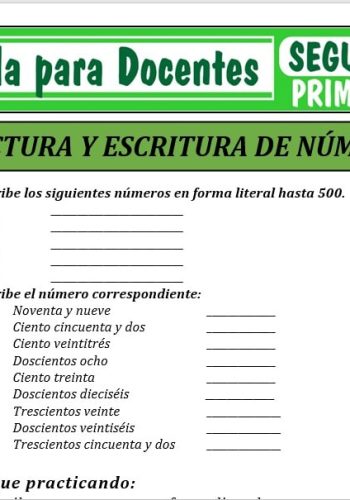 Lectoescritura numérica estrategias para leer y escribir correctamente los números de tres cifras 3