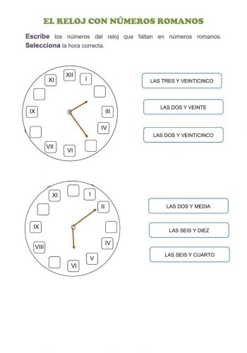 Numeración romana en relojes y cronogramas 2