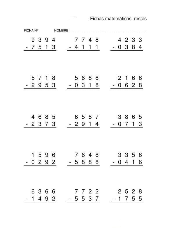 Operaciones básicas adición y sustracción 2