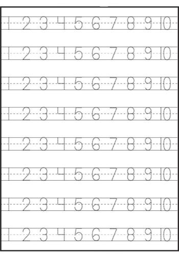 Practicar la escritura de los números 3