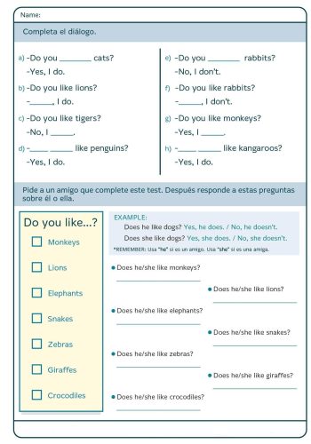 Refuerzo de vocabulario y gramática 3