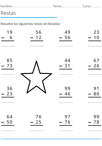 Ejercicios de restas con llevadas en diferentes niveles 2