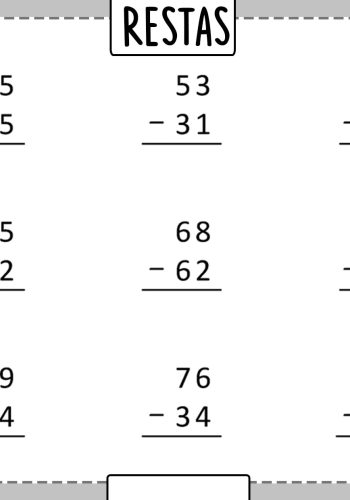 Ejercicios de restas con llevadas en diferentes niveles 1