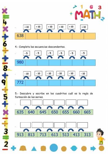Fichas de números del 200 al 300