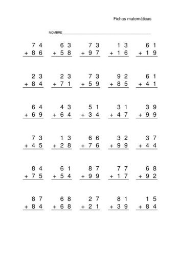 Sumas con números de dos cifras 3