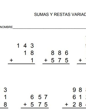 Sumas y restas 3