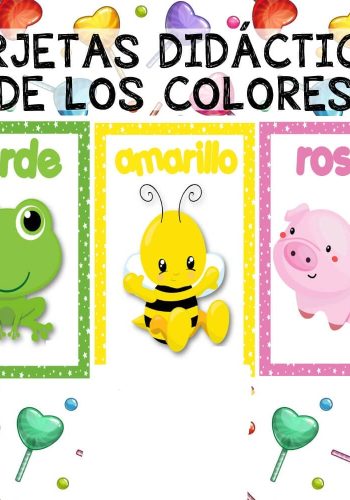 Aprendiendo los colores con tarjetas y fichas de colores para preescolar 3