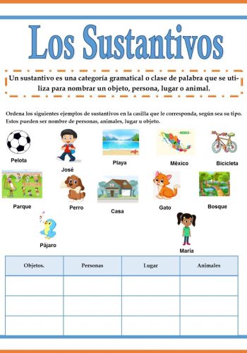Fichas de sustantivos