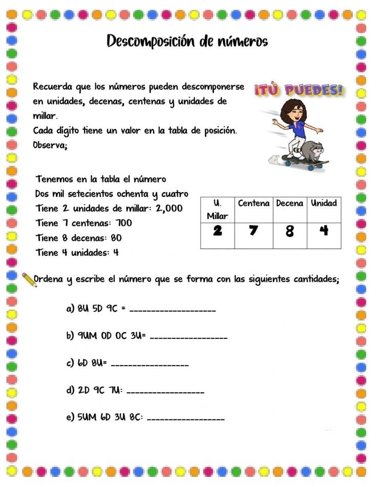 Fichas descomposición de números: Aprende de forma práctica y sencilla en primaria