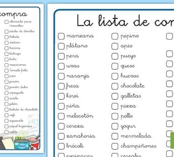 Juegos con las fichas de comida en inglés 1