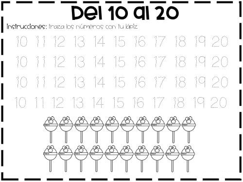 Fichas de números del 1 al 20. Aprende a contar del 1 al 20 con nuestras fichas.
