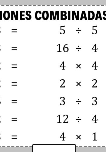 Uso de las operaciones combinadas en matemáticas 1