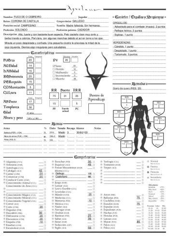 Personaje en el juego de rol 'Aquelarre 1