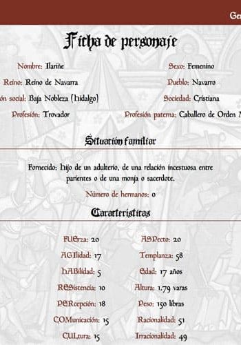 Personaje en el juego de rol 'Aquelarre 2