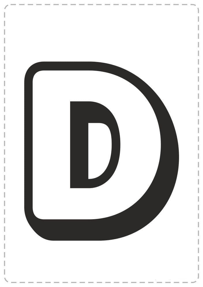 Fichas de la D para colorear 3